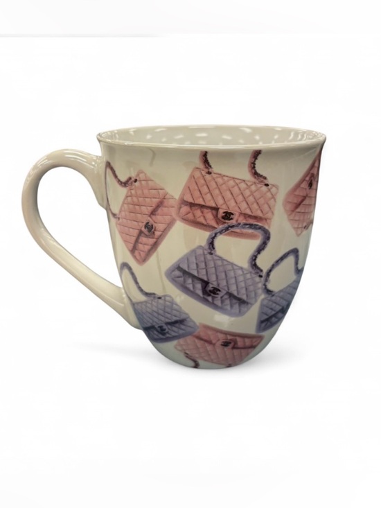 Fig & Fern Other - Chic Quilted Handbag Print Ceramic Mug - Pink & Lavendery